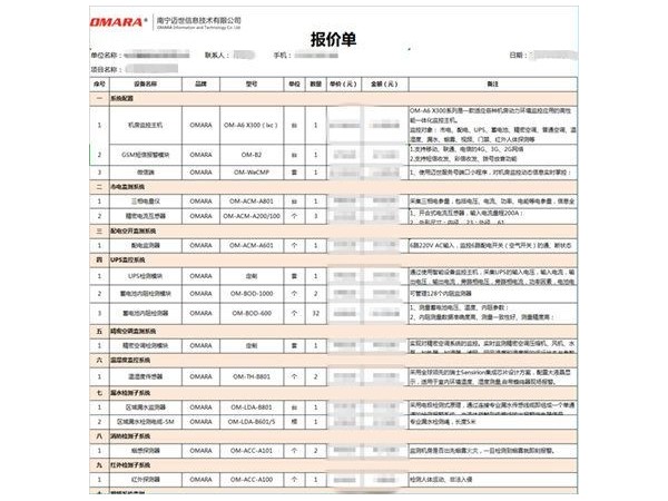 這里有你想要的機房動力環(huán)境設(shè)備清單<附報價單>
